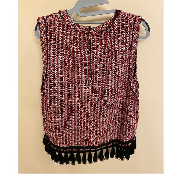Zara Tweed Sleeveless Shirt! Size L!! - Picture 2 of 3